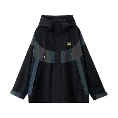 CAT Caterpillar Logo Loose Fit Windbreaker Black CK1JAQ14111C09