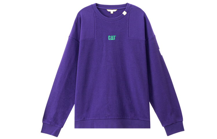 CAT Caterpillar Logo Patchwork Pullover Sweatshirt Purple () CK1SWQ11041C65