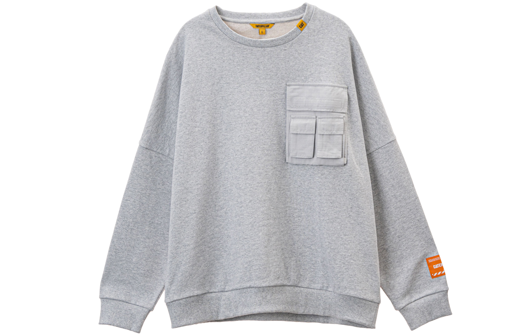 CAT Caterpillar Logo Pocket Crewneck Sweatshirt Unisex CJ3SWP26111