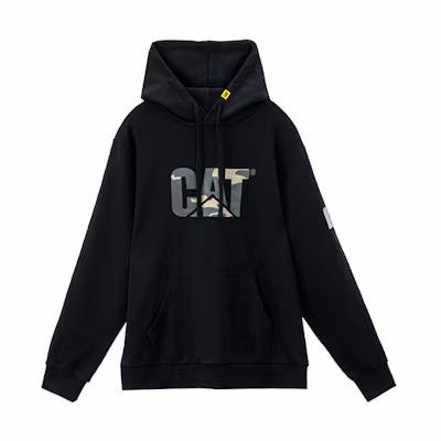 CAT Caterpillar Logo Print Hoodie Black () CJ3SWP26081C09