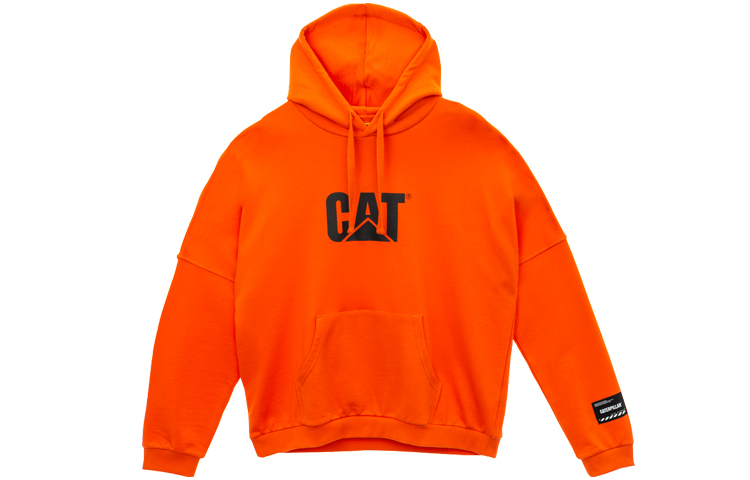 CAT Caterpillar New Year Unisex Logo Hoodie - Orange CJ1SWP16371C38
