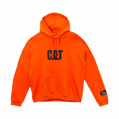 CAT Caterpillar New Year Unisex Logo Hoodie - Orange CJ1SWP16371C38