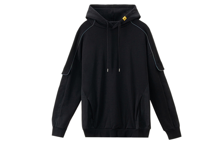CAT Caterpillar Oversized Patchwork Hoodie Black CK1SWQ11031C09