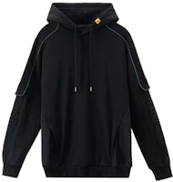 CAT Caterpillar Oversized Patchwork Hoodie Black CK1SWQ11031C09 CAT Caterpillar Oversized Patchwork Hoodie Black CK1SWQ11031C09