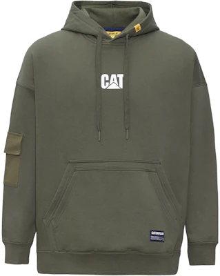 CAT Caterpillar 拼接标志工装连帽衫 深绿色 男女款 CK3SWQ25041 Buy CAT Caterpillar 拼接标志工装连帽衫 深绿色 男女款 CK3SWQ25041