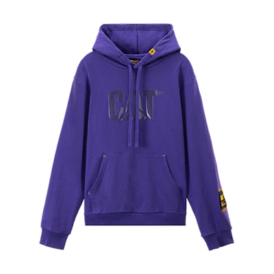 CAT Caterpillar Purple Hoodie with Jelly Print Logo for Men CK1SWQ16011C65