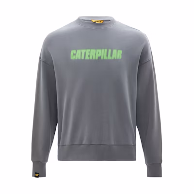 CAT Caterpillar Simple Letter Print Loose Fit Crewneck Sweatshirt Men Dark Grey CL1SWSD1051