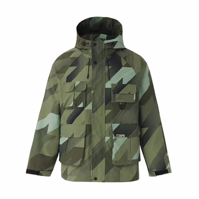 CAT Caterpillar SS23 Camouflage Hooded Jacket Unisex Green CM1JAT17021