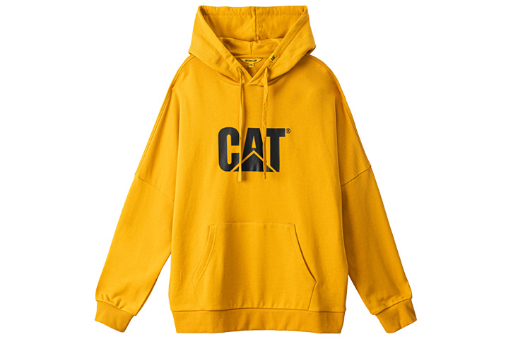 CAT Caterpillar Yellow Hoodie with Large Logo Design - Unisex CJ3SWP26311C25
