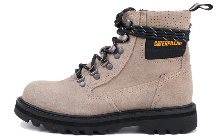 CAT Classic Carved Patchwork Industrial Outdoor Boots 'Light Coffee'