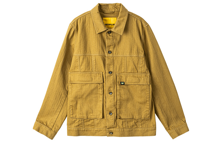 CAT Classic Herringbone Canvas Workwear Jacket for Men in Light Khaki CJ3JAP22081C12