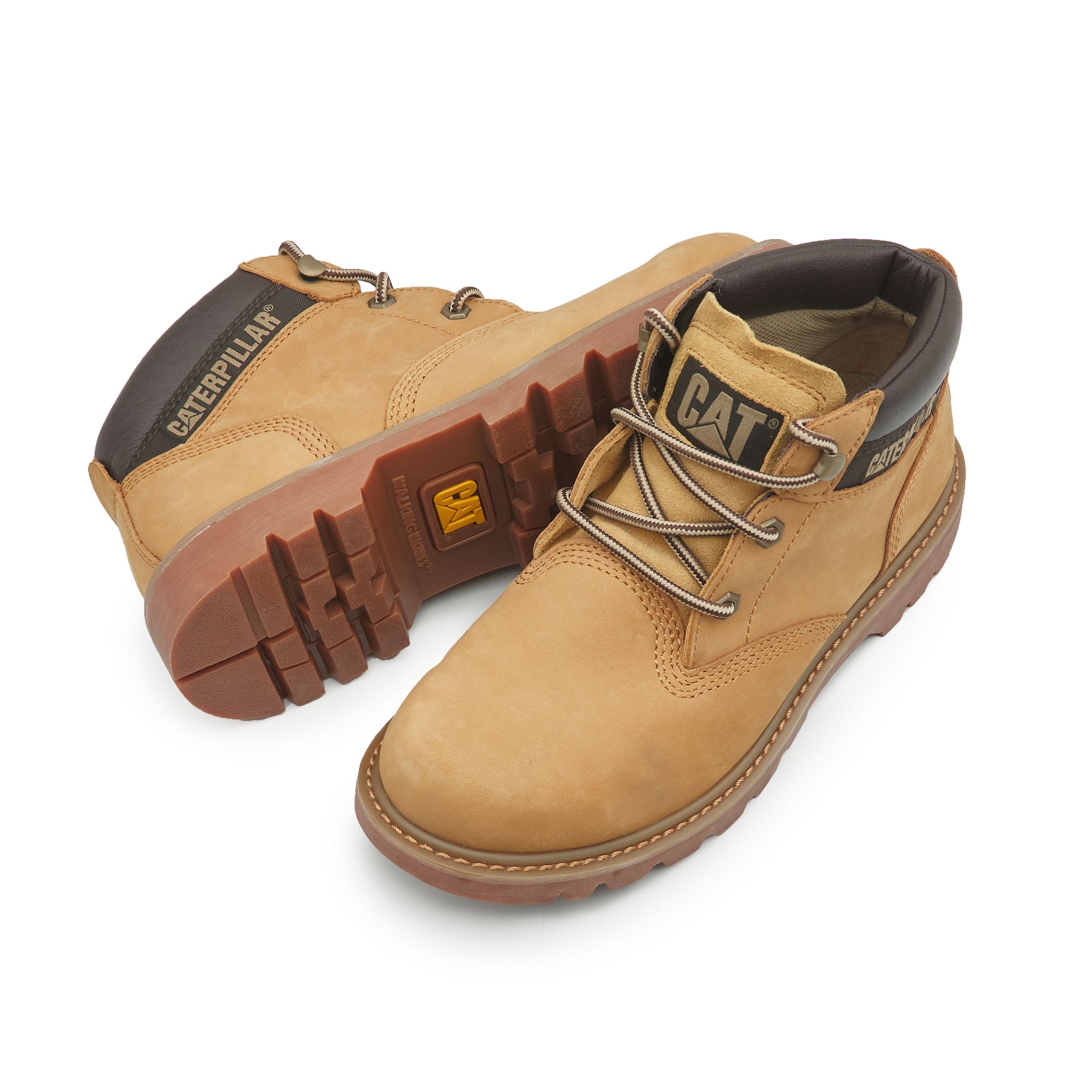 Lookbook CAT Classic Leather 'Autumn Yellow Work Boot' Sepatu Boot Kerja Kuning Klasik. P110973M3BDC25