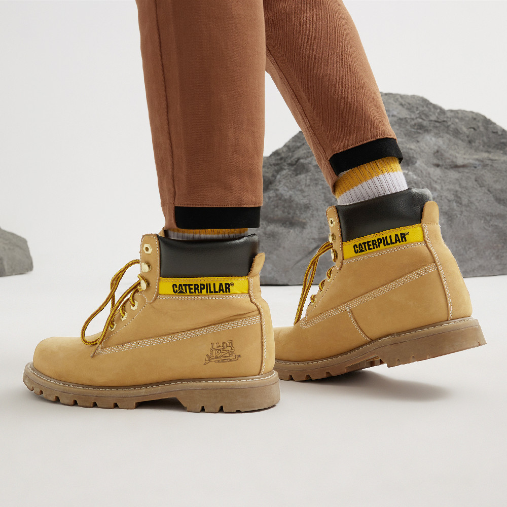 Sizing CAT Colorado系列 休閒舒適耐磨防滑工作服戶外靴 黃色