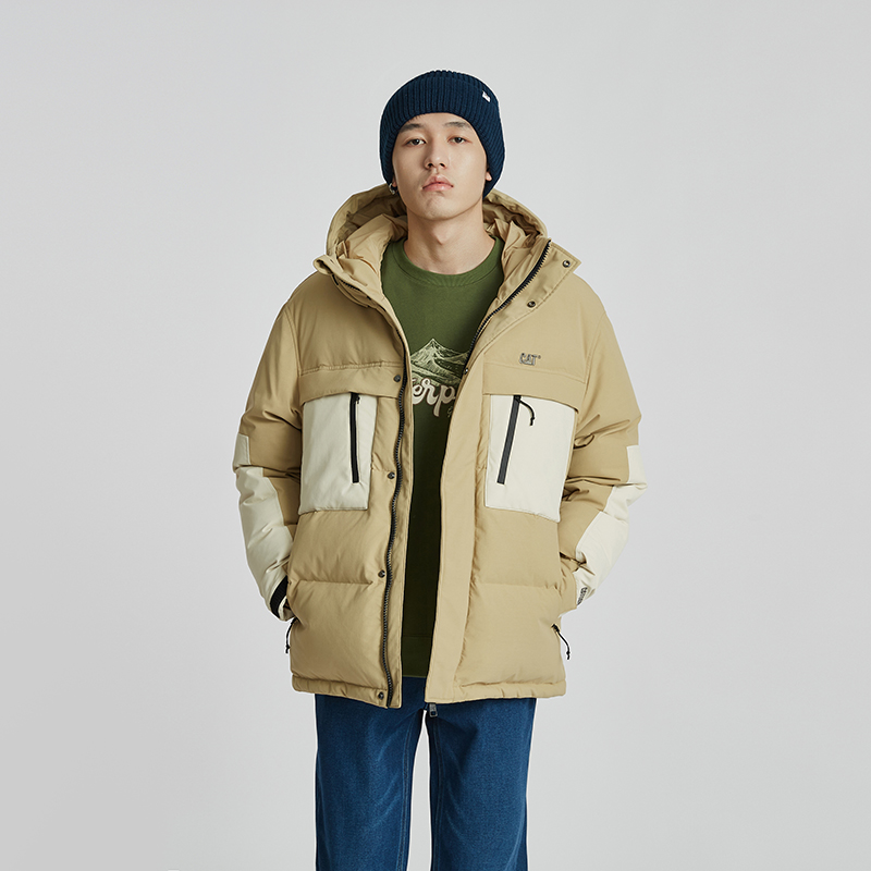 Details for Jaket Hoodie Kasual Pria CAT dengan Logo Bordir dan Resleting Depan. CM3DWT41071