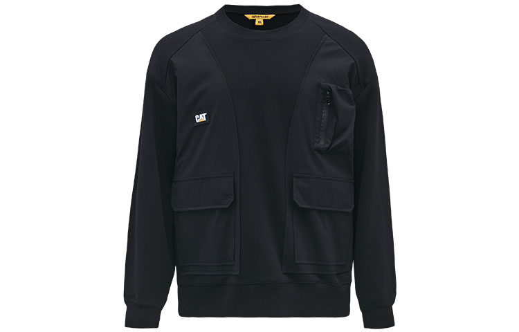 CAT FW22 Outdoor Casual Utility Pocket Loose Crewneck Sweatshirt Black Unisex CL3SWFD1021