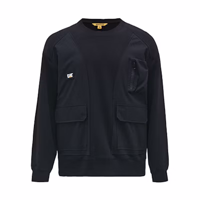 CAT FW22 Outdoor Casual Utility Pocket Loose Crewneck Sweatshirt Black Unisex CL3SWFD1021