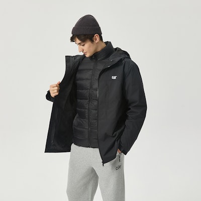 CAT FW24 男女兼用 防水フード付きダウンジャケット ジッパー付き アウトドア用 CN3DWT37141 Sizing CAT FW24 男女兼用 防水フード付きダウンジャケット ジッパー付き アウトドア用 CN3DWT37141