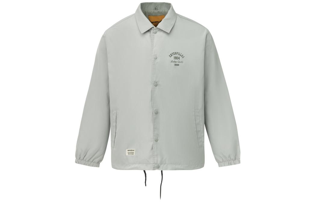 CAT Gray Casual Coach Jacket with Letter and Number Print CM1JAT12021-GREY