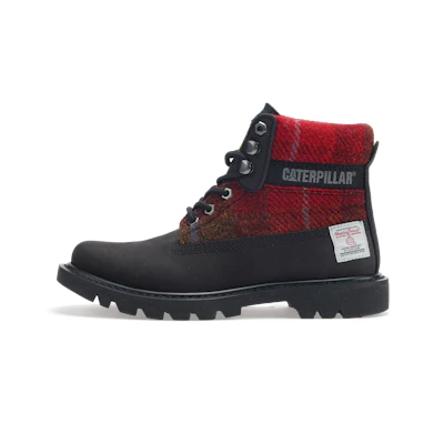 CAT Harris Tweed Leather Boot 'Red Black'