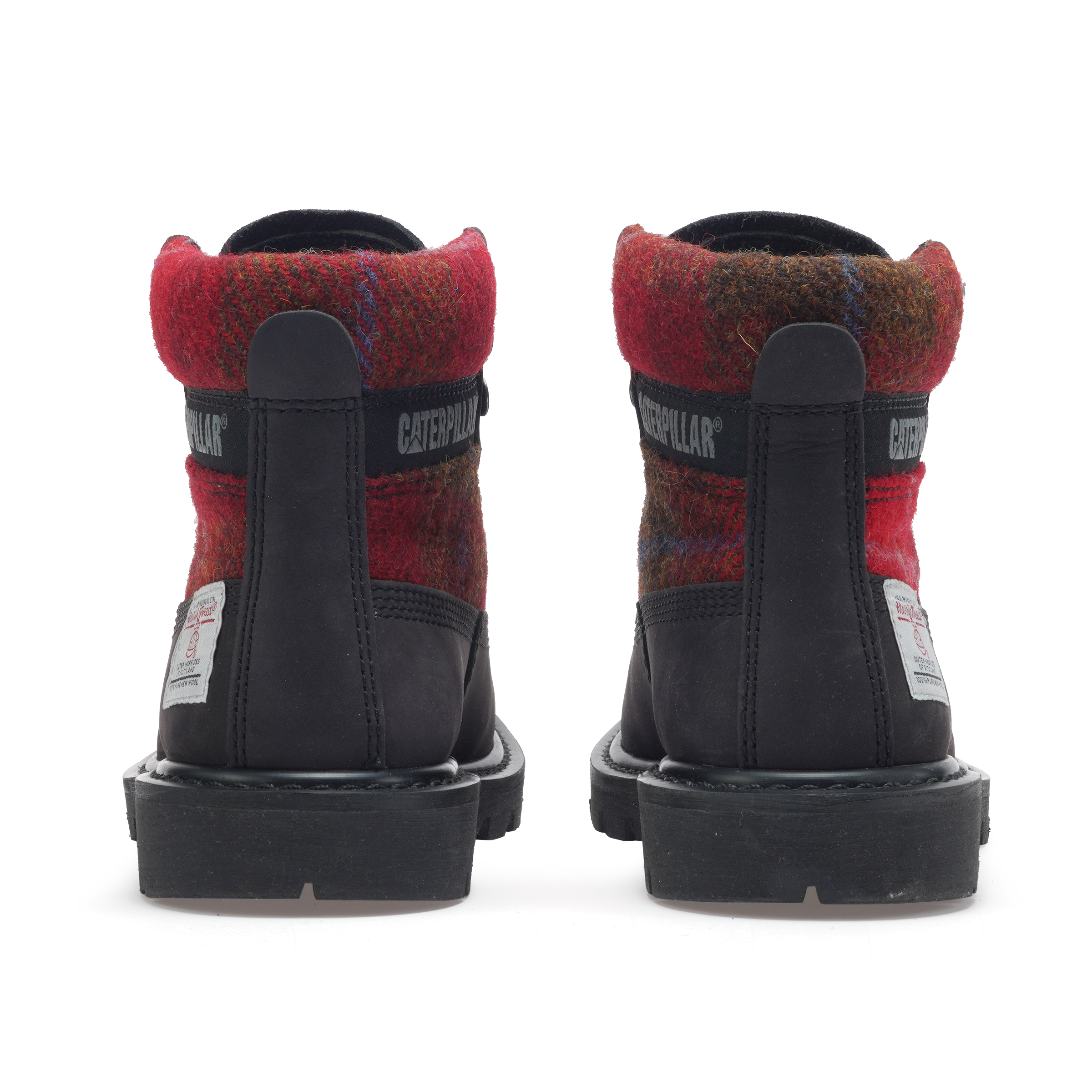 Shop CAT Harris Tweed x But Kasut Kulit 'Merah Hitam' P111324M3ADC09