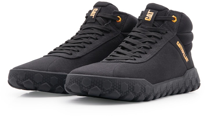 CAT Hex + Mid Canvas High-Top Black 'Outdoor Versatile Comfort Color-Block' P111354M3MDC09 Order CAT Hex + Mid Canvas High-Top Black 'Outdoor Versatile Comfort Color-Block' P111354M3MDC09