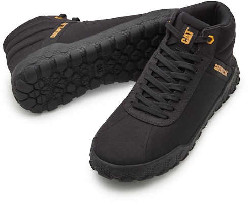 CAT Hex + Mid Canvas High-Top Black 'Outdoor Versatile Comfort Color-Block' P111354M3MDC09 Lookbook CAT Hex + Mid Canvas High-Top Black 'Outdoor Versatile Comfort Color-Block' P111354M3MDC09