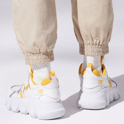 CAT インポスター メッシュ ロー 'ダイナミック ホワイト イエロー' P111056M1AMC10 Cheap CAT インポスター メッシュ ロー 'ダイナミック ホワイト イエロー' P111056M1AMC10