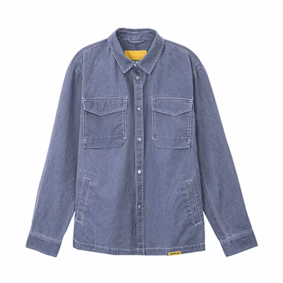 CAT Irregular Pocket Retro Jacket for Men - Lake Blue CJ3JAP21301C81