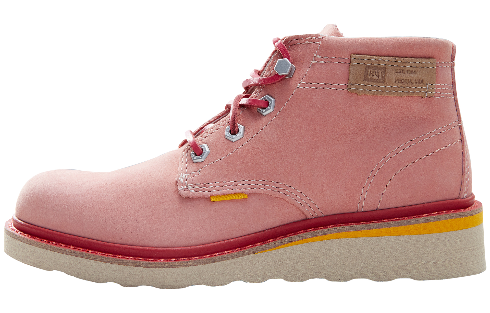 CAT Jacks Mid 'Pink Leather Utility Boot'