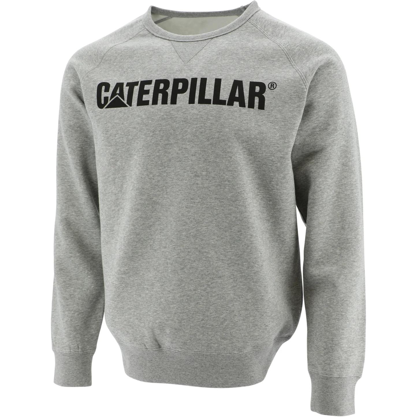 CAT Letter Print Crewneck Casual Long Sleeve Sweatshirt Men’s Gray 195990207598