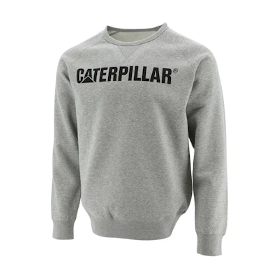 CAT Letter Print Crewneck Casual Long Sleeve Sweatshirt Men’s Gray 195990207598