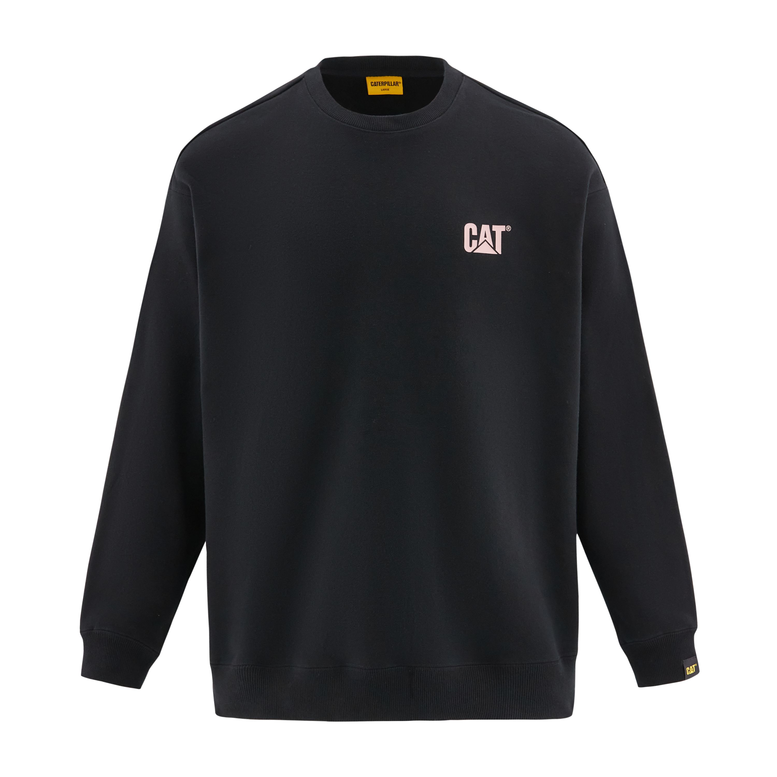 CAT Letter Print Crewneck Pullover Heavyweight Sweatshirt Black () CM3SWT48071