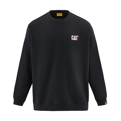 CAT Letter Print Crewneck Pullover Heavyweight Sweatshirt Black () CM3SWT48071