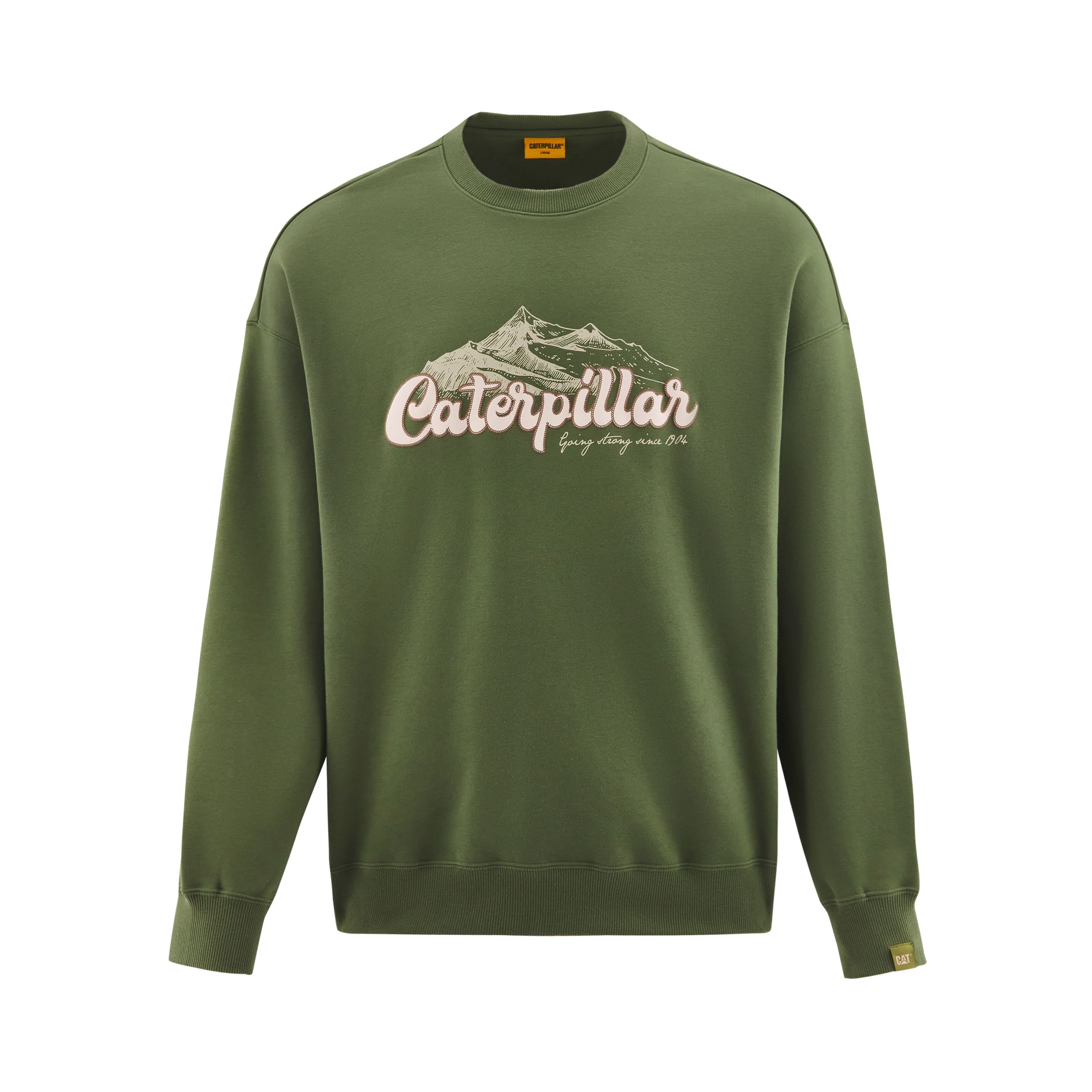 CAT Logo Loose Fit Fleece Graphic Sweatshirt Casual Style CM3SWT38041