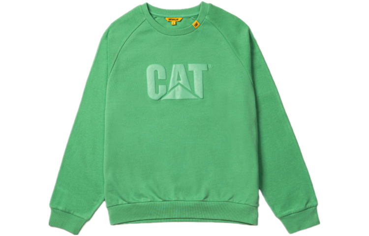 CAT Logo Print Crewneck Sweatshirt Unisex Green CK1SWQ11131C95