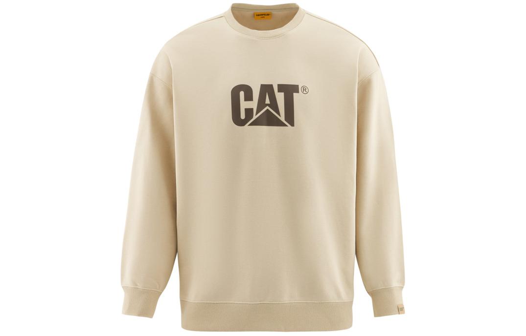CAT Loose Fit Crewneck Printed Sweatshirt Unisex Light Khaki CM3SWT66731-Khaki