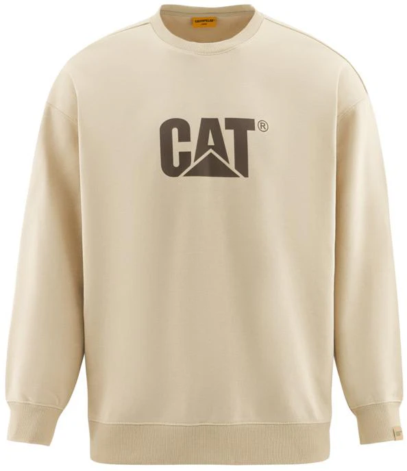 cat-loose-fit-crewneck-printed-sweatshirt-unisex-light-khaki-cm-3-swt-66731-khaki