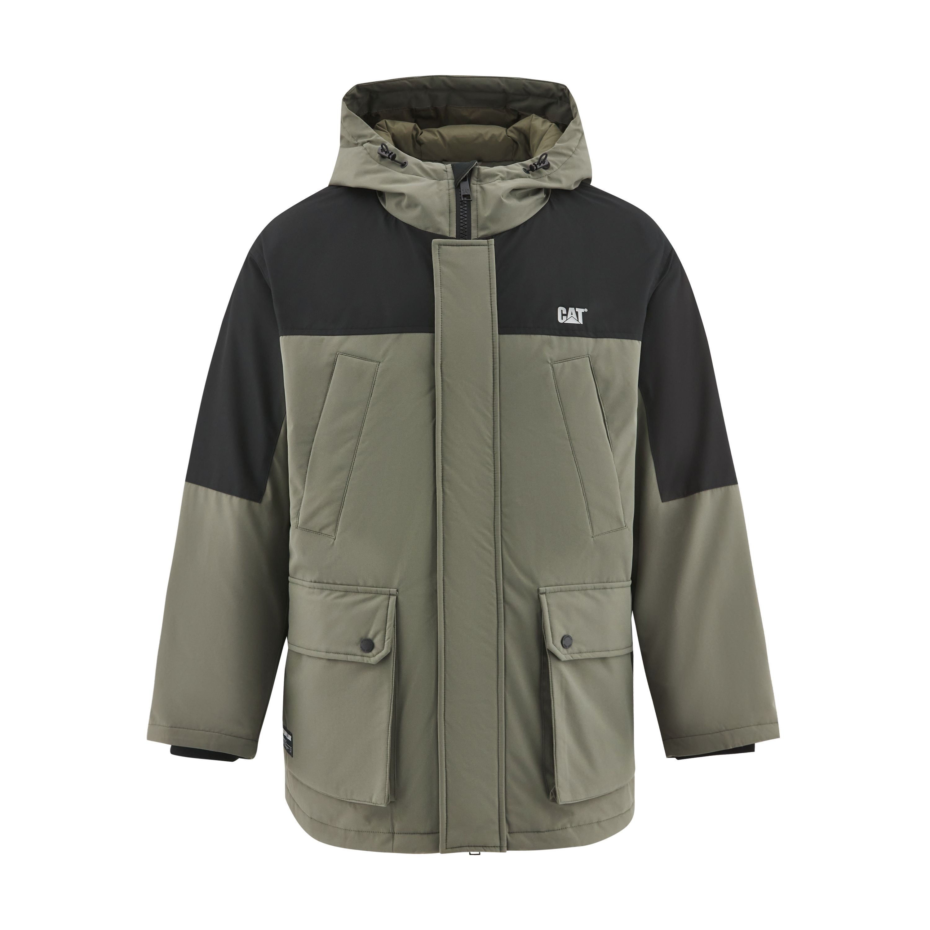 CAT Multi-Pocket Logo Hoodie Down Jacket for Men. CM3DWT47081