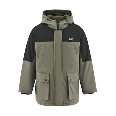 CAT Multi-Pocket Logo Hoodie Down Jacket for Men. CM3DWT47081