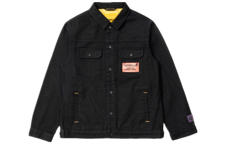 CAT Multi-Pocket Workwear Jacket Men’s Black with Vibrant Logo Details CK1JAQ14041C09