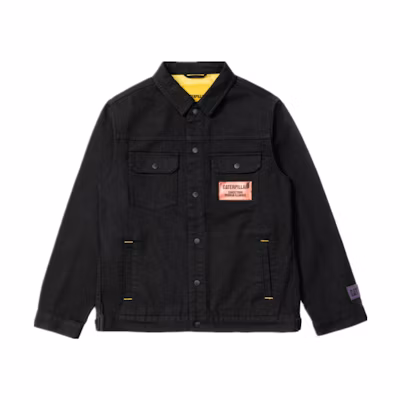 CAT Multi-Pocket Workwear Jacket Men’s Black with Vibrant Logo Details CK1JAQ14041C09