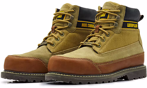 Lookbook Bota Alta de Trabajo CAT Nigel Cabourn x 'Marrón Amarillo' P110958L3BDC29