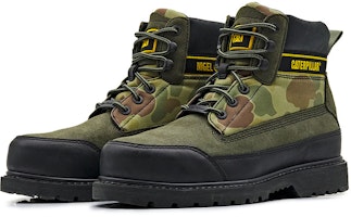 CAT Nigel Cabourn x ハイトップユーティリティブーツ 'カモブラック/グリーン' P110959L3BDC09 Order CAT Nigel Cabourn x ハイトップユーティリティブーツ 'カモブラック/グリーン' P110959L3BDC09