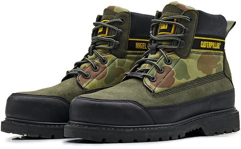 CAT Nigel Cabourn x High Top Utility Boot 'Camo Hitam Hijau' P110959L3BDC09 Order CAT Nigel Cabourn x High Top Utility Boot 'Camo Hitam Hijau' P110959L3BDC09