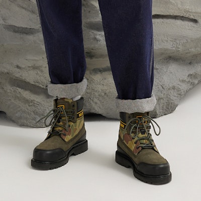 CAT Nigel Cabourn x High Top Utility Boot 'Camo Black Green' P110959L3BDC09 Details for CAT Nigel Cabourn x High Top Utility Boot 'Camo Black Green' P110959L3BDC09