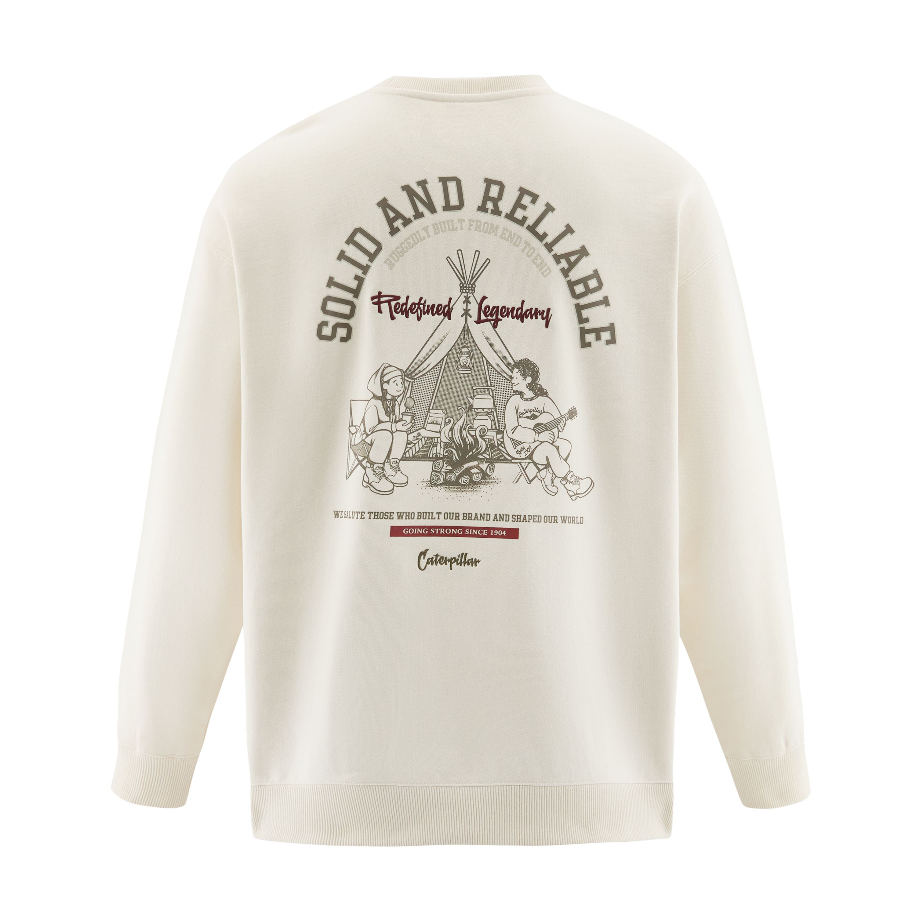 Lookbook Sudadera Unisex Casual Camping Gráfica CAT Outdoor Crewneck CM3SWT48011