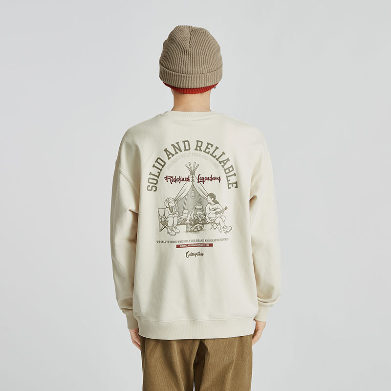 Purchase Sudadera Unisex Casual Camping Gráfica CAT Outdoor Crewneck CM3SWT48011