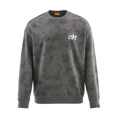 CAT Outdoor Casual Tie-Dye Embroidered Sweatshirt Deep Gray - CM3SWT45011
