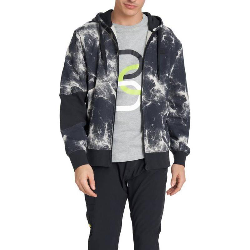 CAT Printed Zip-Up Long Sleeve Jacket Gray 196497114402