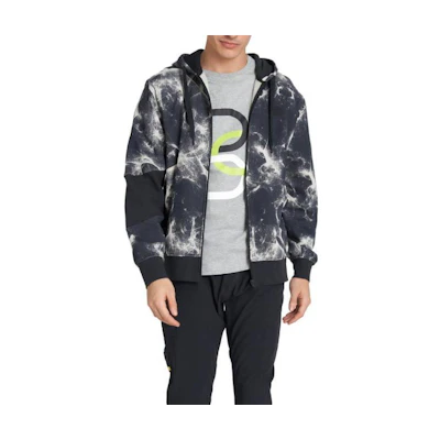 CAT Printed Zip-Up Long Sleeve Jacket Gray 196497114402